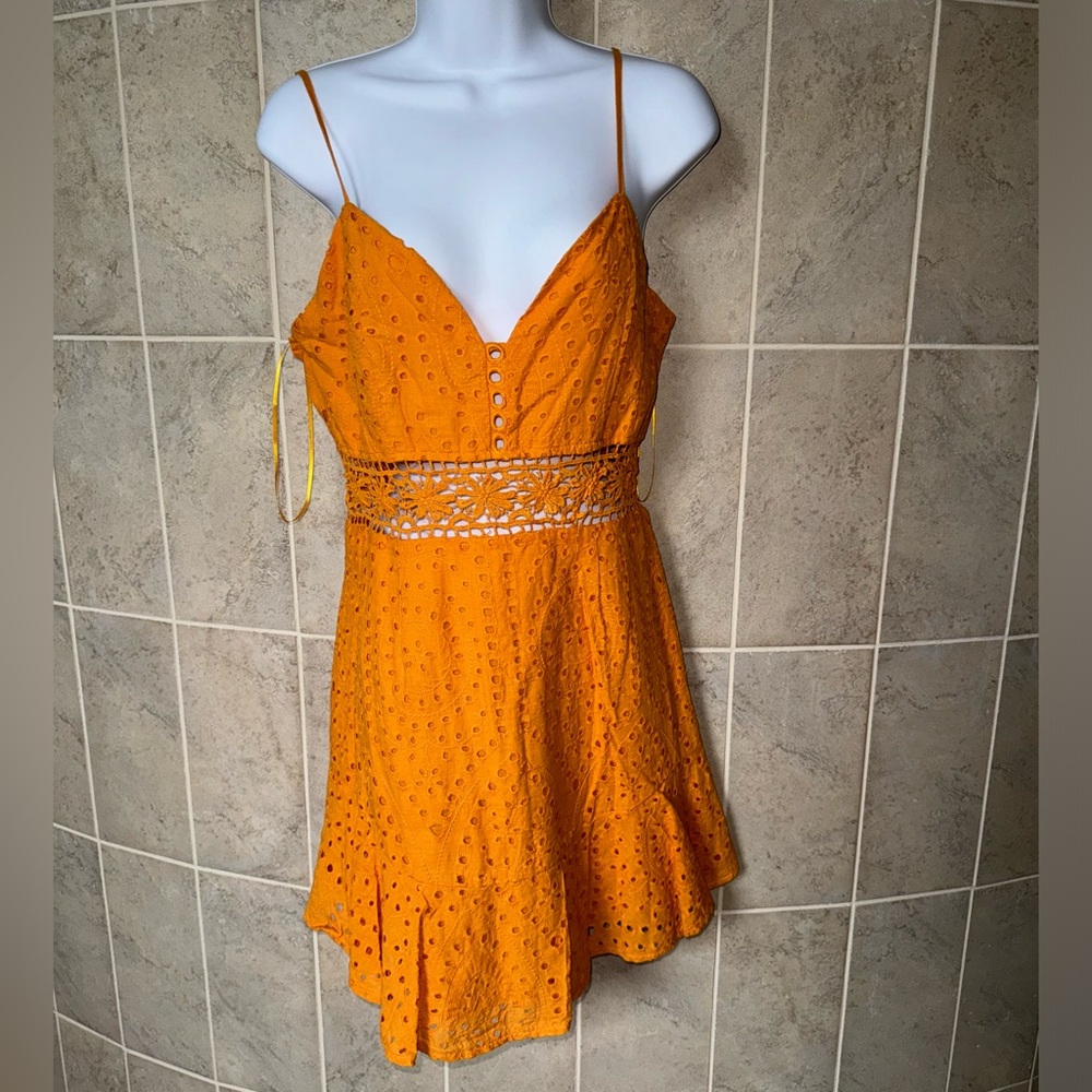 Fashion Nova Mustard yellow summer dress size large